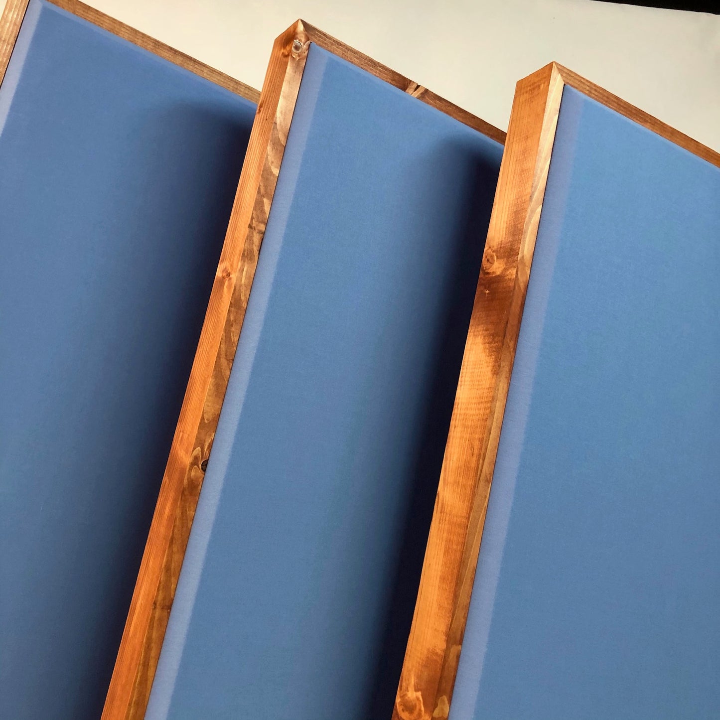 Acoustic Panel - Sky Blue with Gunstock Wood Frame