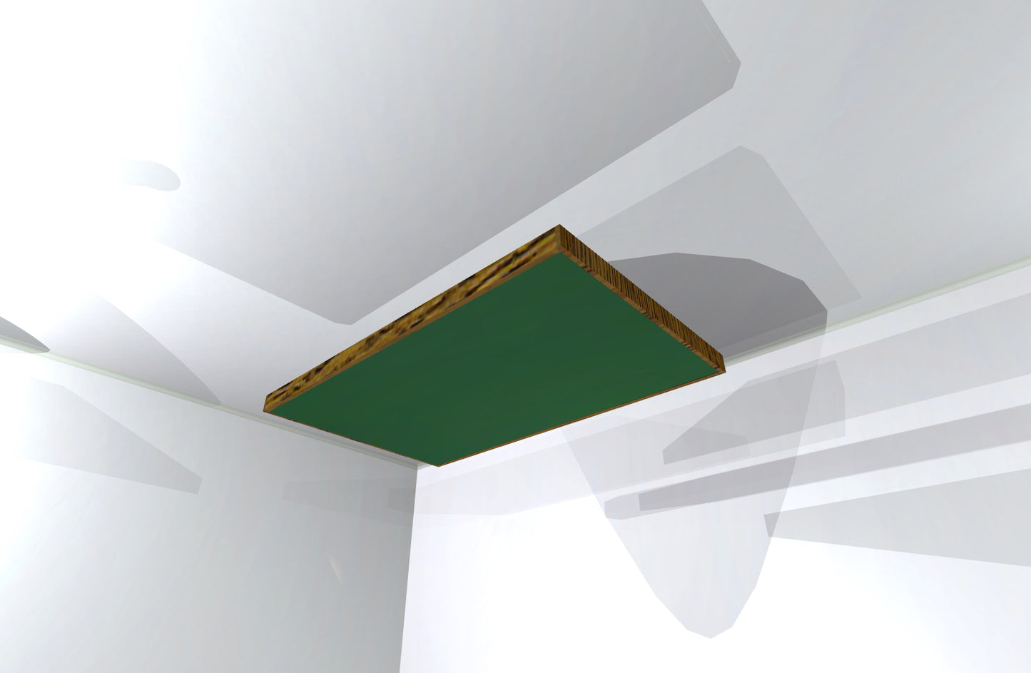 CEILING BAFFLE - Hunter Green & Special Walnut