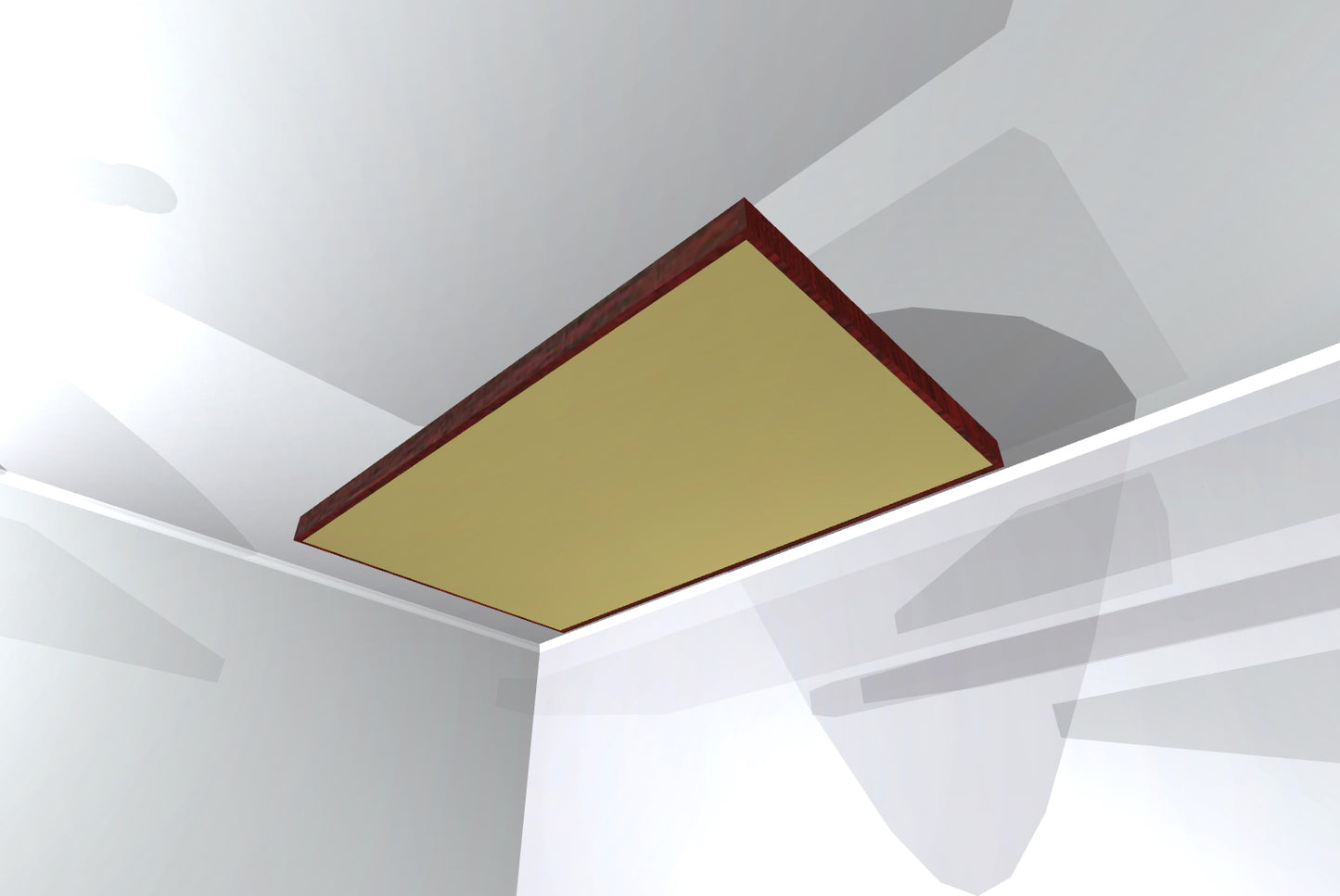 CEILING BAFFLE - Khaki & Red Mahogany
