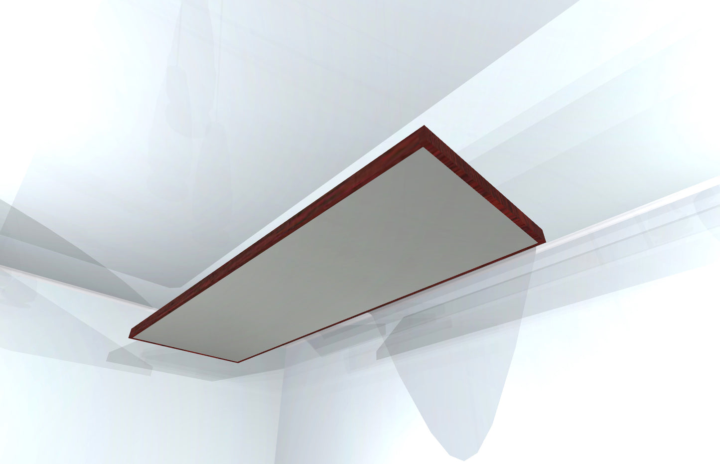 CEILING BAFFLE - Steel Grey & Red Mahogany