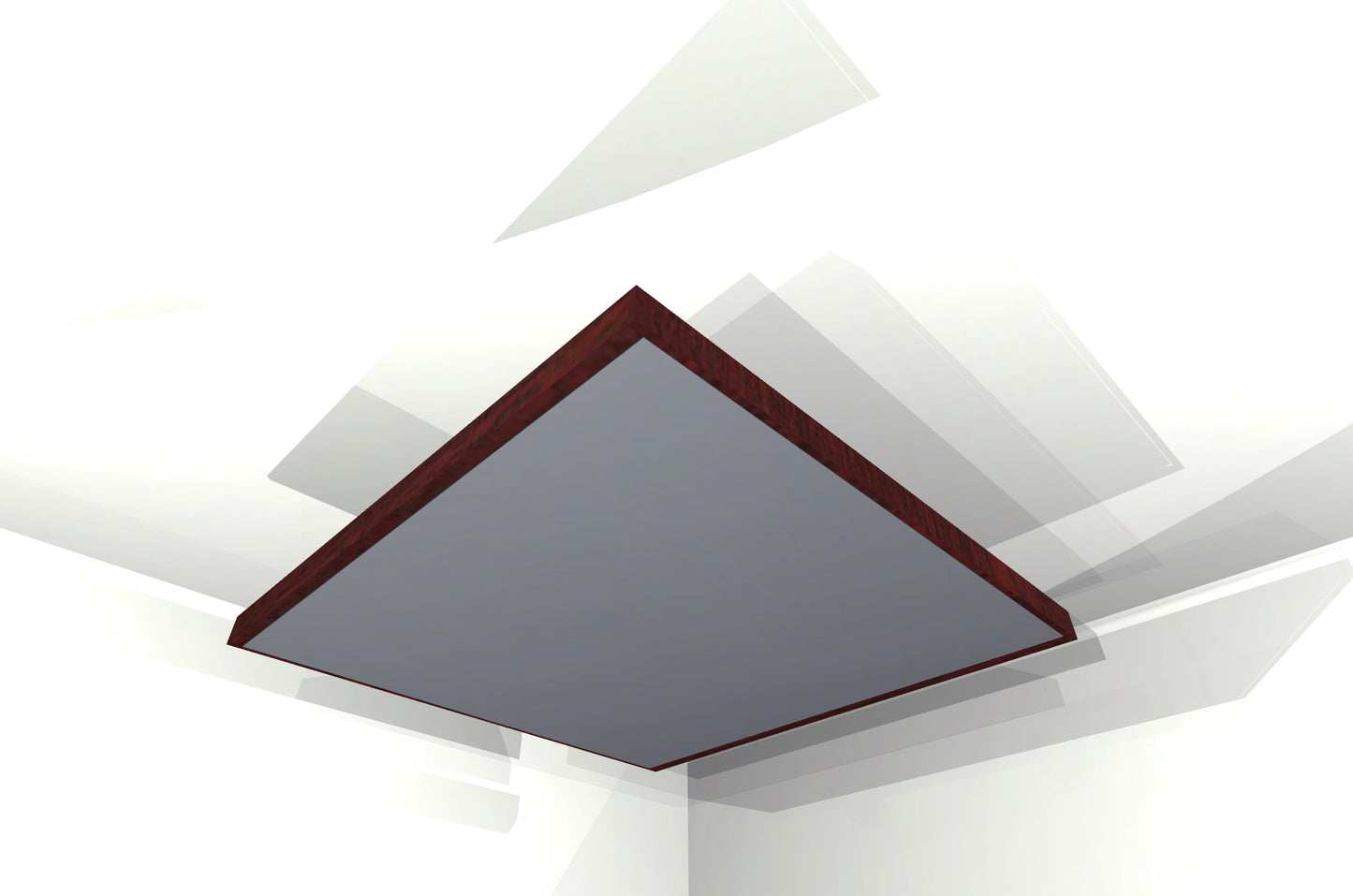 CEILING BAFFLE - Steel Grey & Red Mahogany