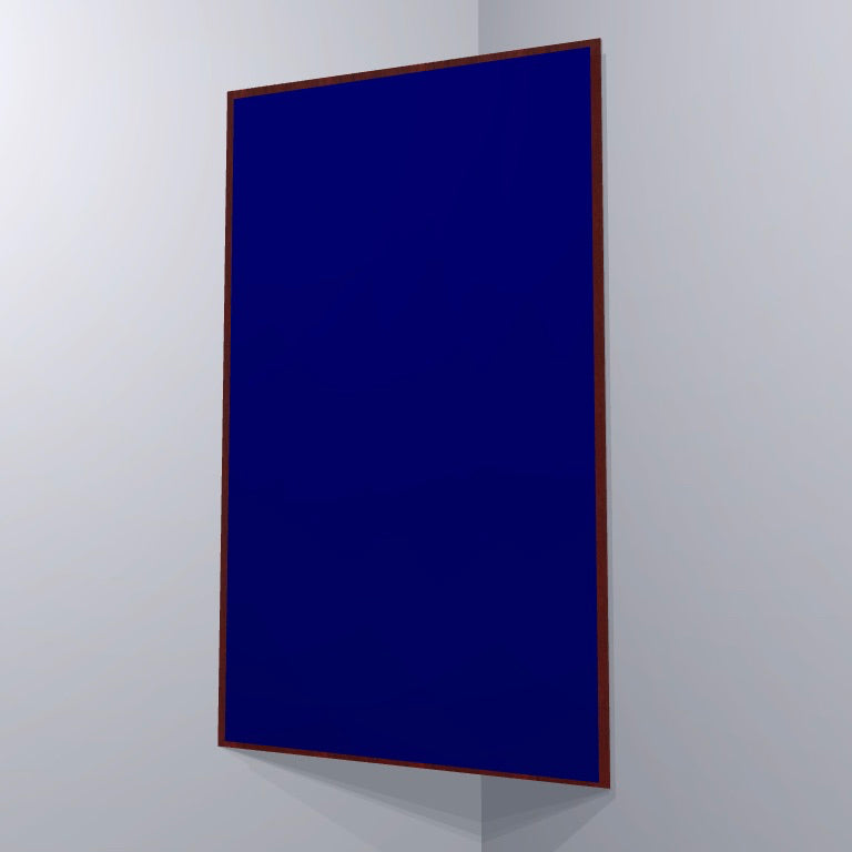 CORNER BASS TRAP - NAVY BLUE & RED MAHOGANY FRAMED