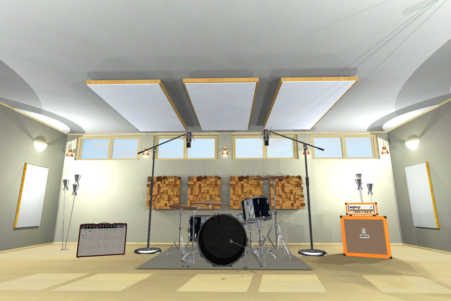 CEILING BAFFLE - Aluminum & Golden Pecan