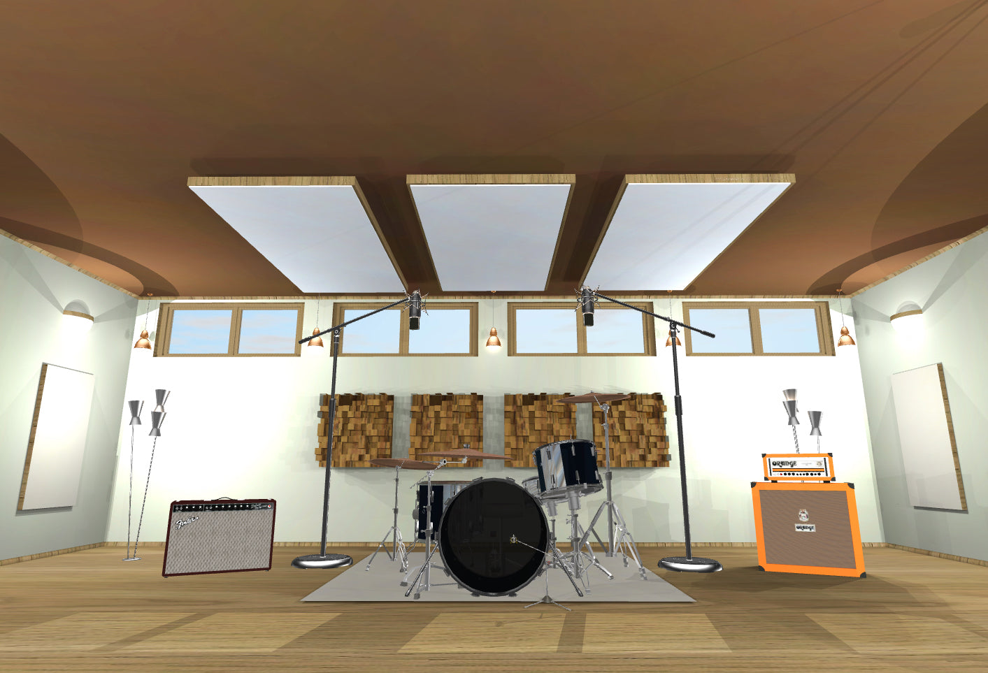 CEILING BAFFLE - Aluminum & Special Walnut