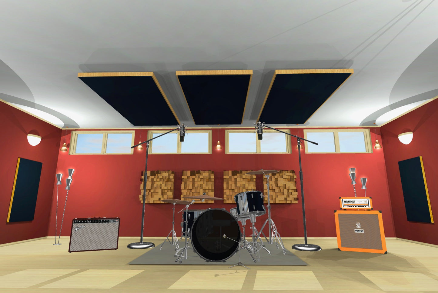 CEILING BAFFLE - Black & Golden Pecan