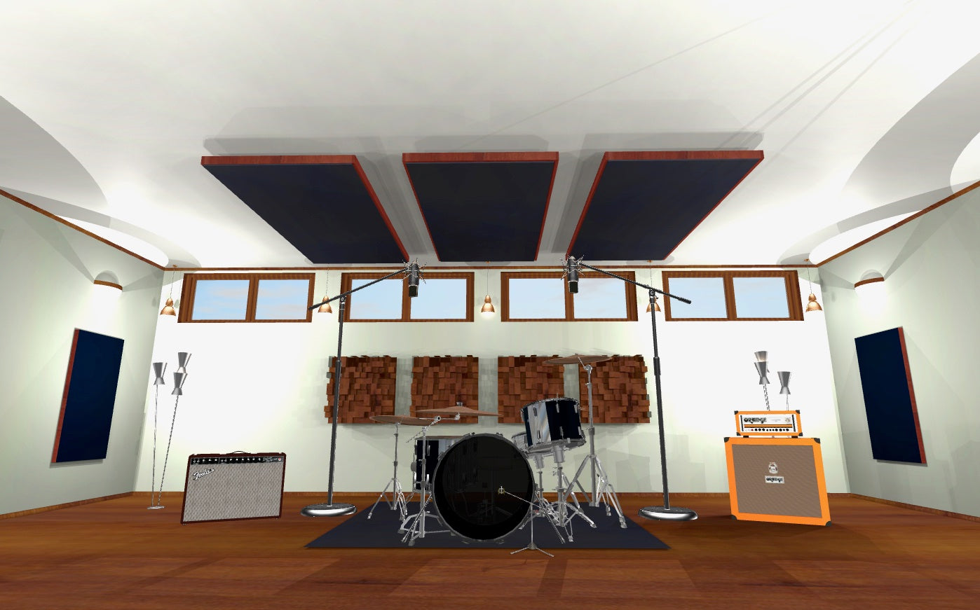 CEILING BAFFLE - Black & Gunstock