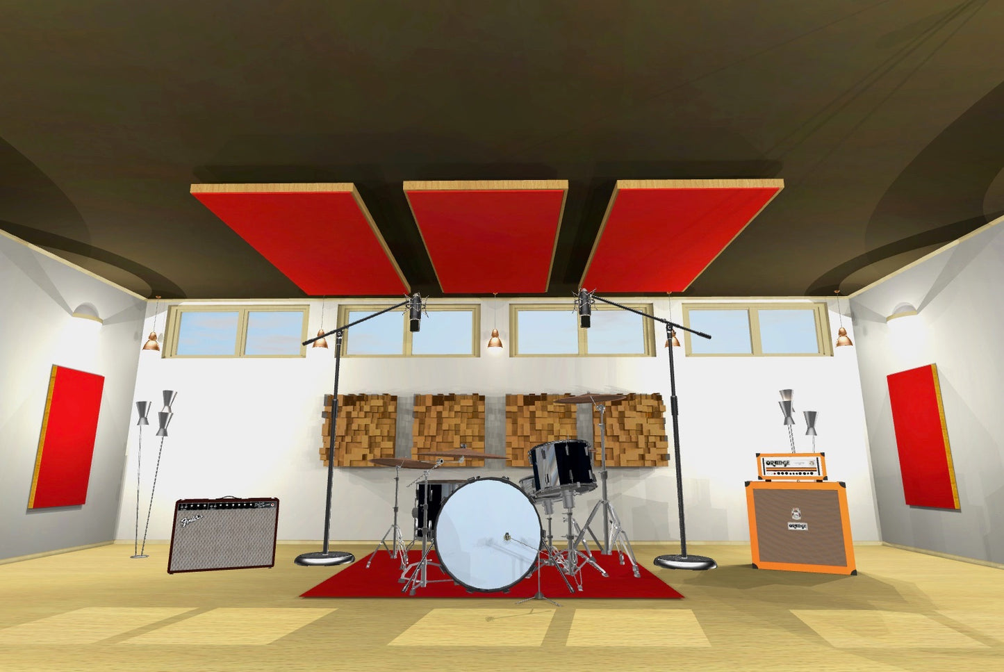 CEILING BAFFLE - Cool Red & Golden Pecan