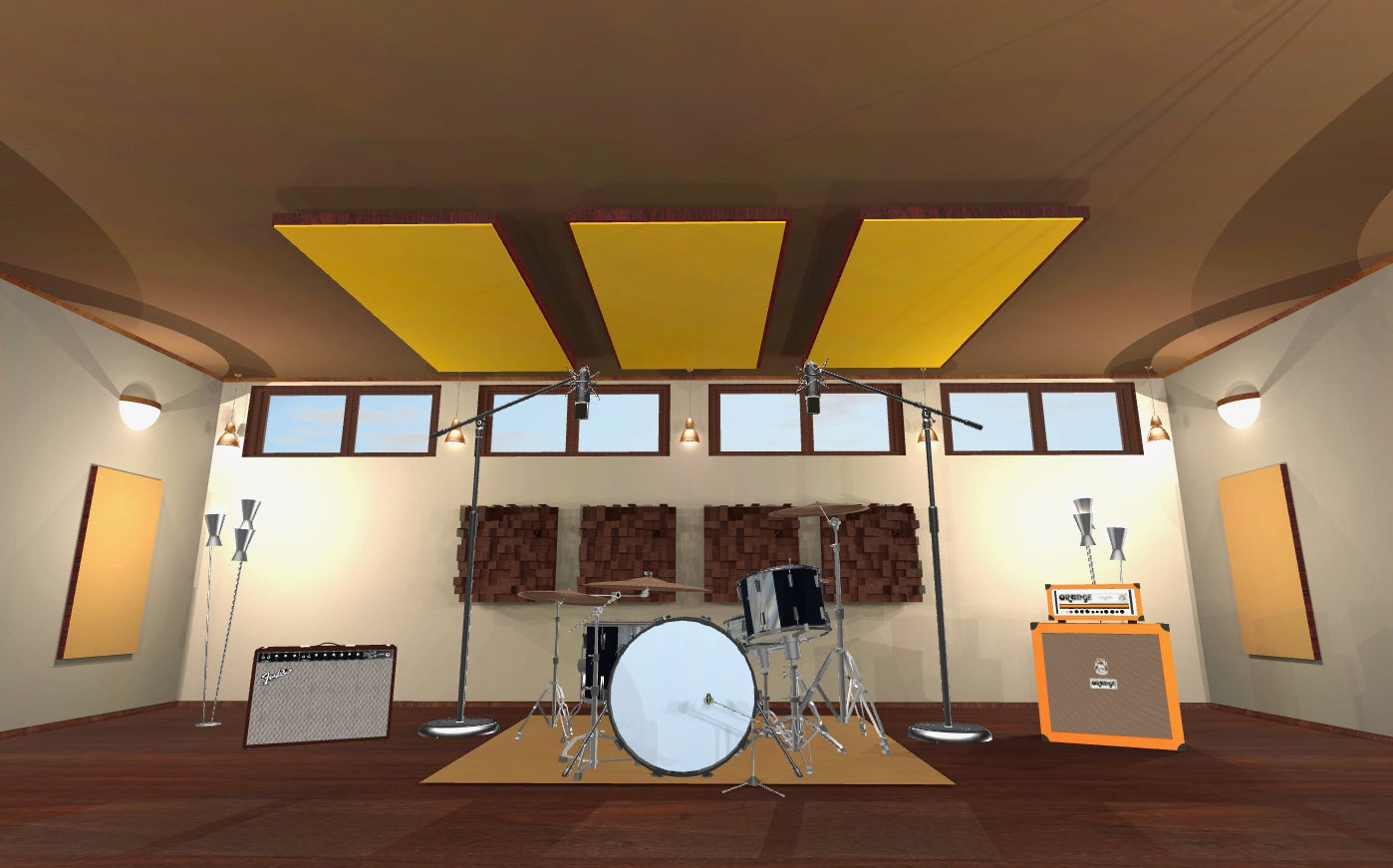 CEILING BAFFLE - Gold & Red Mahogany