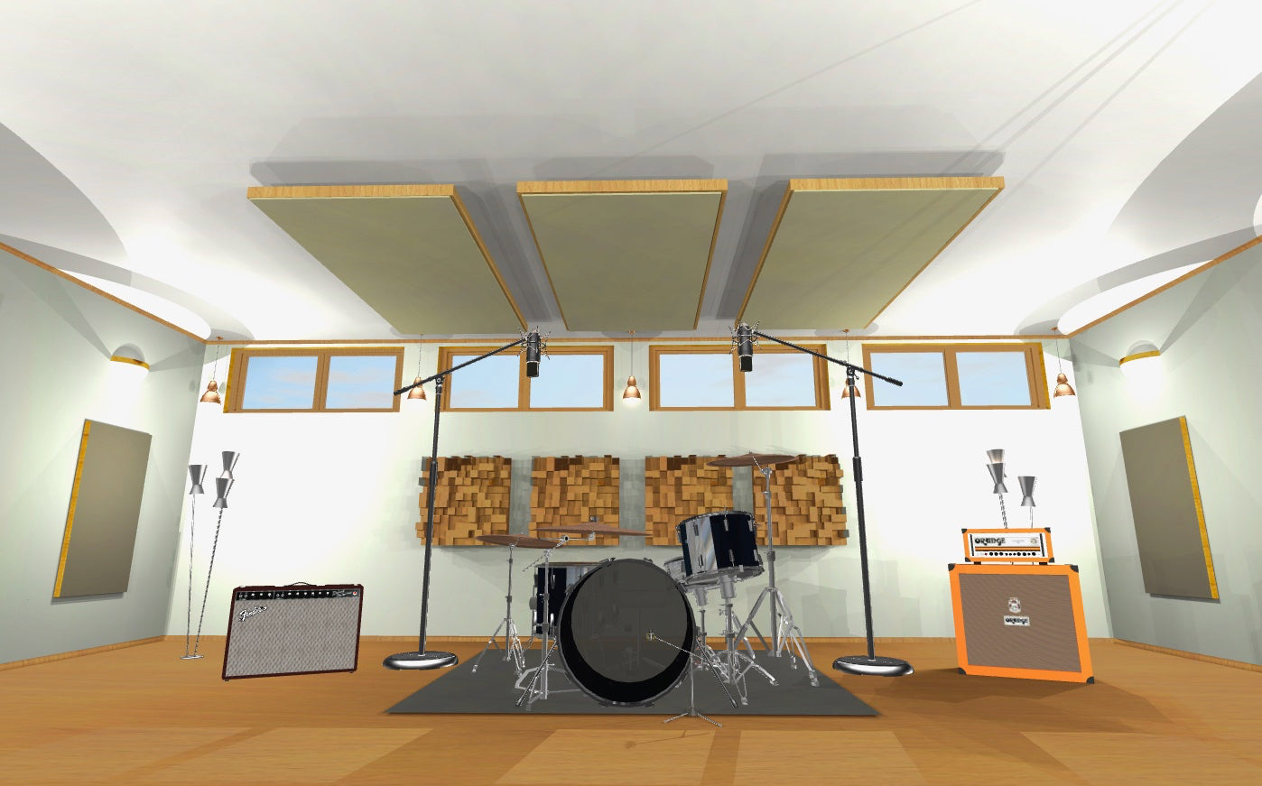 CEILING BAFFLE - Khaki & Golden Pecan