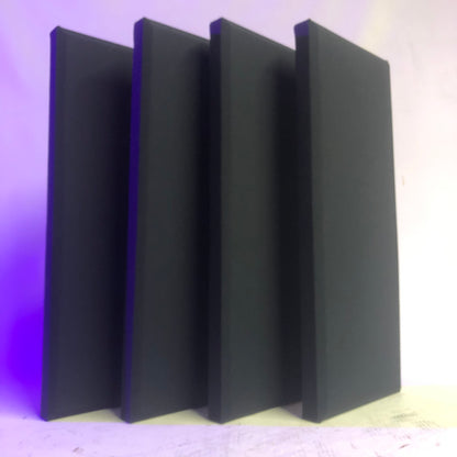 Acoustic Panels (Set of 4) Black w/ Beveled Edges - 2ftx1ftx1.5in