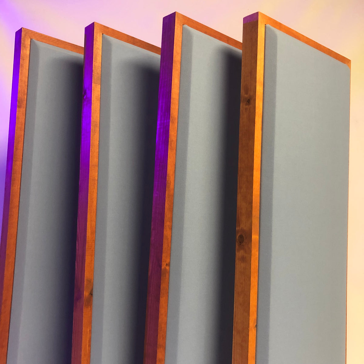 Acoustic Panel - Sky Blue with Gunstock Wood Frame