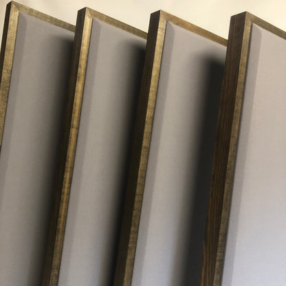 Acoustic Panel - Steel Grey with Walnut Wood Frame