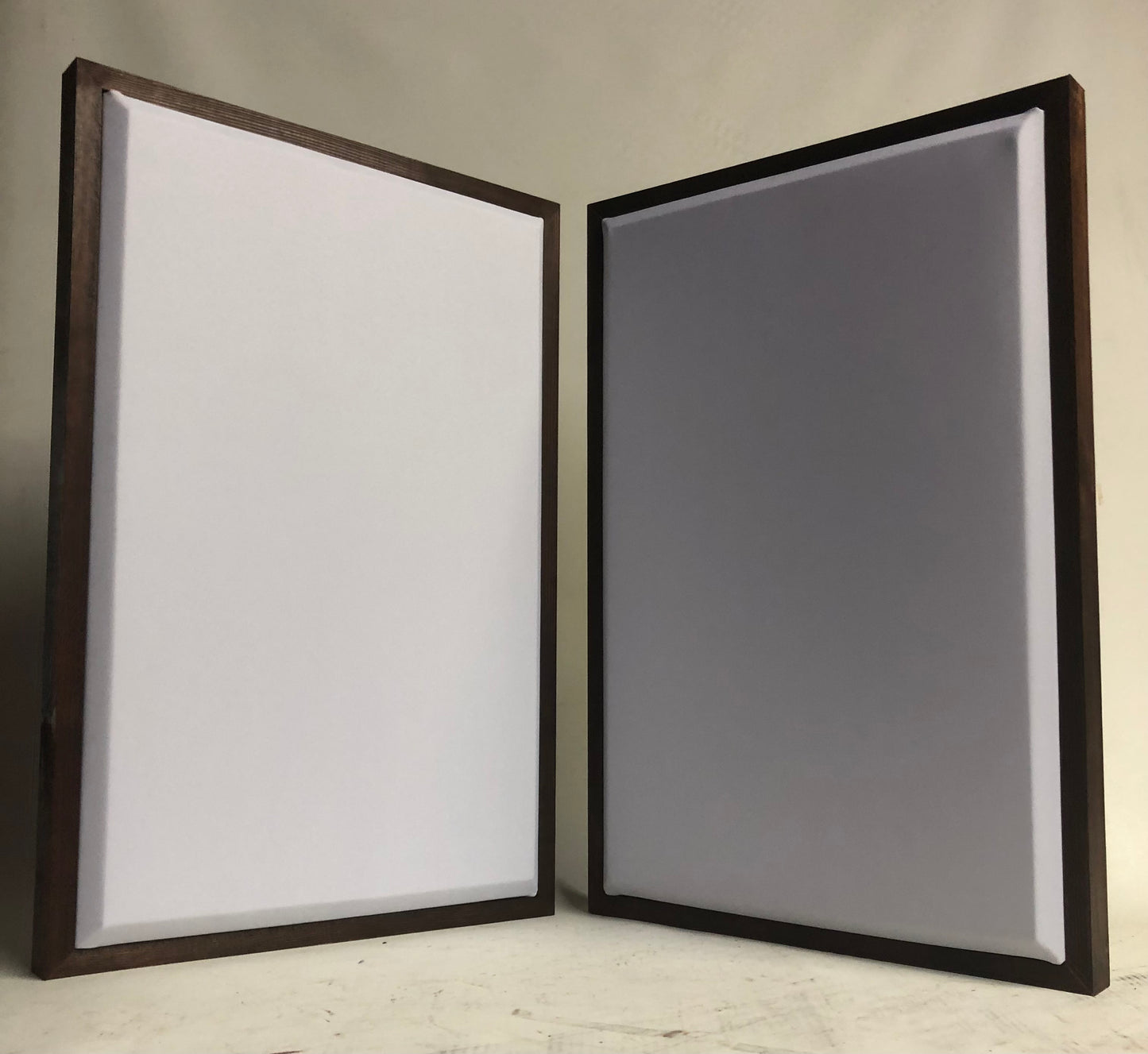 Acoustic Panels (Set of 2) White w/ Red Mahogany Frames - 28inx19in
