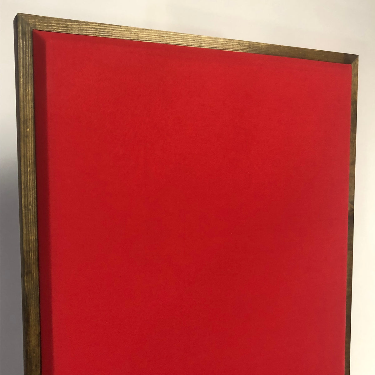 Acoustic Panel - Cool Red with Walnut Wood Frame