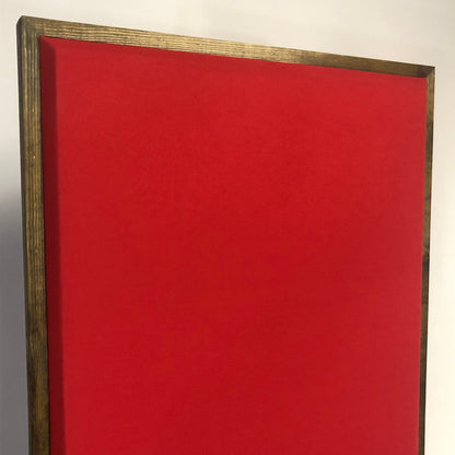 Acoustic Panel - Cool Red with Walnut Wood Frame