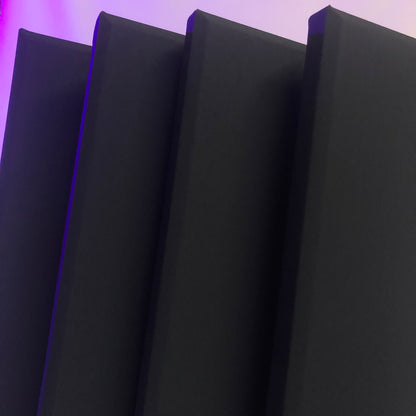 Acoustic Panels (Set of 4) Black w/ Beveled Edges - 2ftx1ftx1.5in