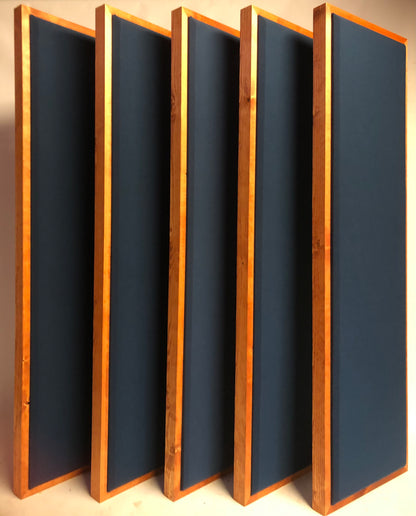 Acoustic Panel - Navy Blue with Gunstock Wood Frame