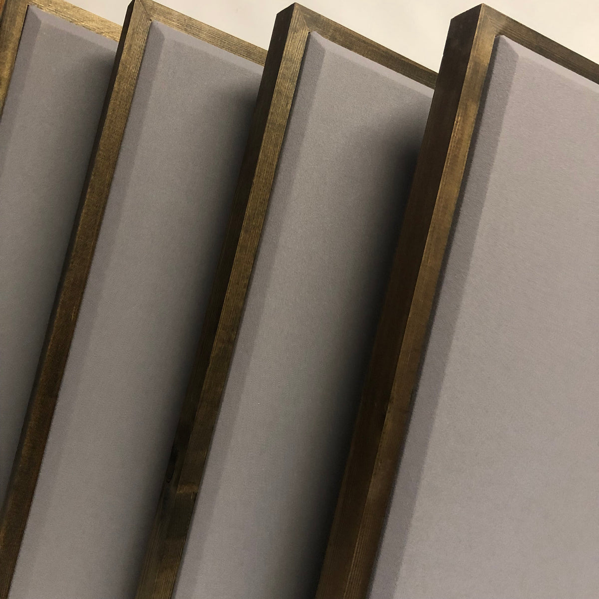 Acoustic Panel - Steel Grey with Walnut Wood Frame