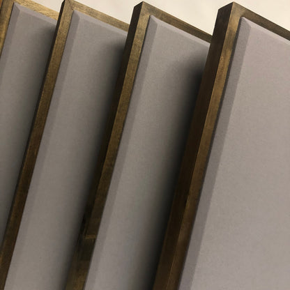 Acoustic Panel - Steel Grey with Walnut Wood Frame