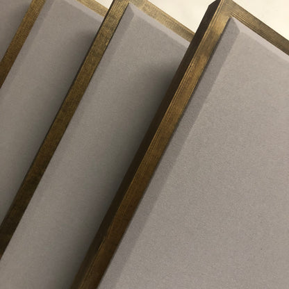 Acoustic Panel - Steel Grey with Walnut Wood Frame