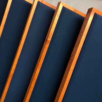 Acoustic Panel - Navy Blue with Gunstock Wood Frame