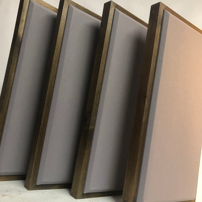 Acoustic Panel - Steel Grey with Walnut Wood Frame