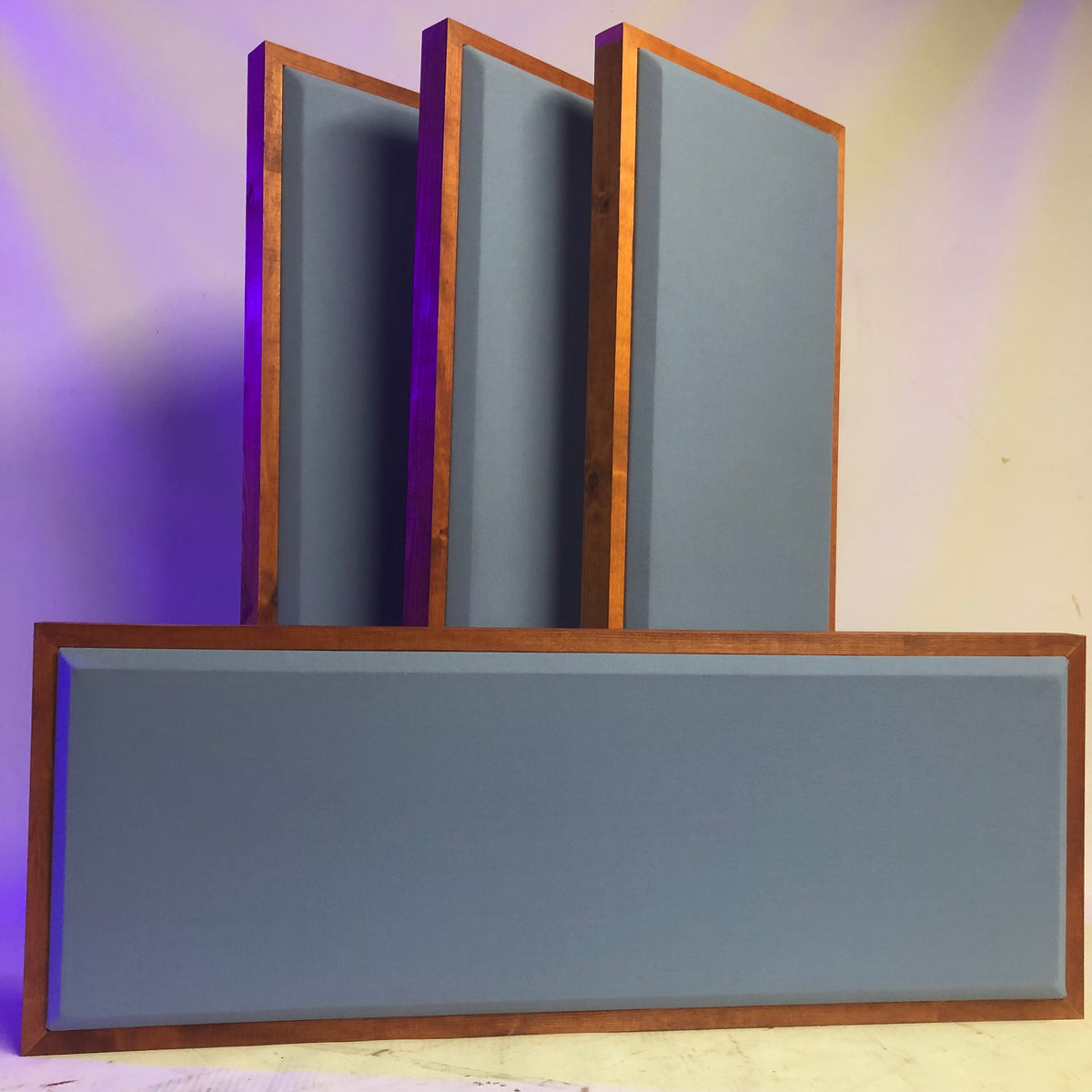 Acoustic Panel - Sky Blue with Gunstock Wood Frame