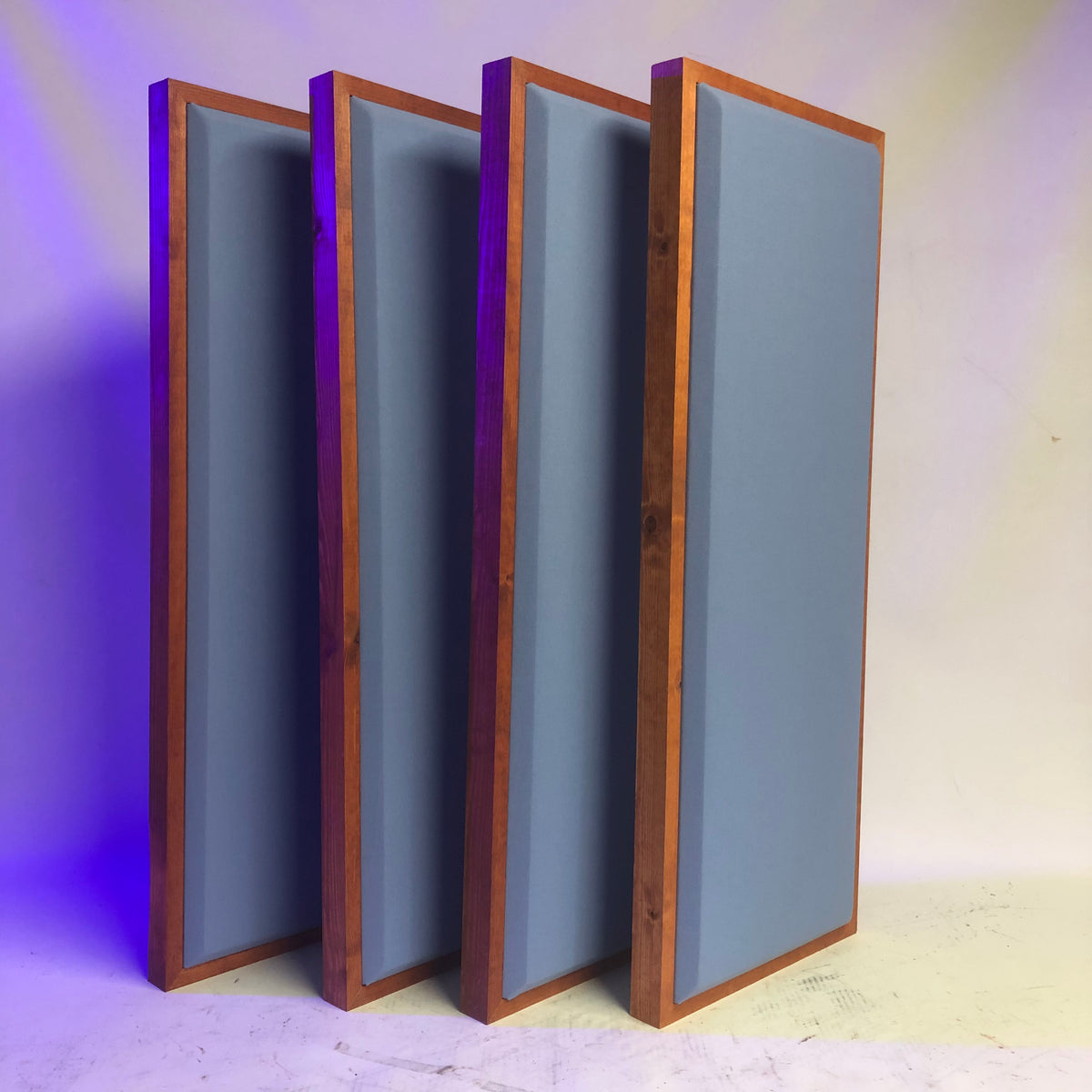 Acoustic Panel - Sky Blue with Gunstock Wood Frame