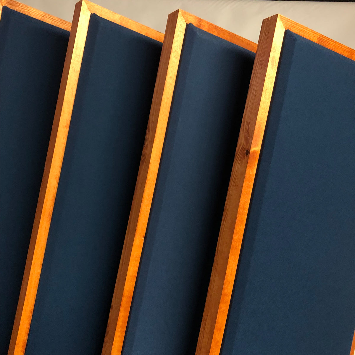 Acoustic Panel - Navy Blue with Gunstock Wood Frame