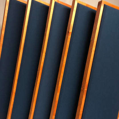 Acoustic Panel - Navy Blue with Gunstock Wood Frame