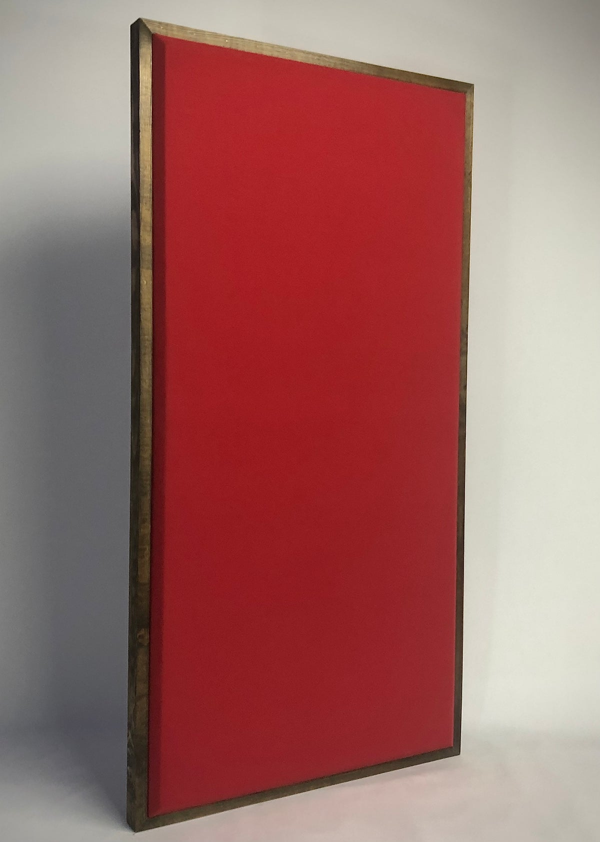 Acoustic Panel - Cool Red with Walnut Wood Frame