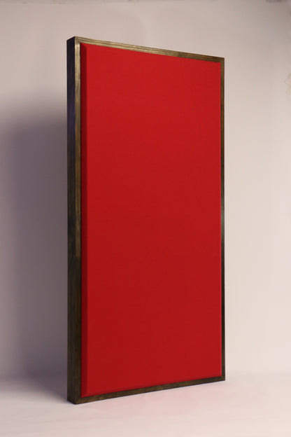 Acoustic Panel - Cool Red with Walnut Wood Frame