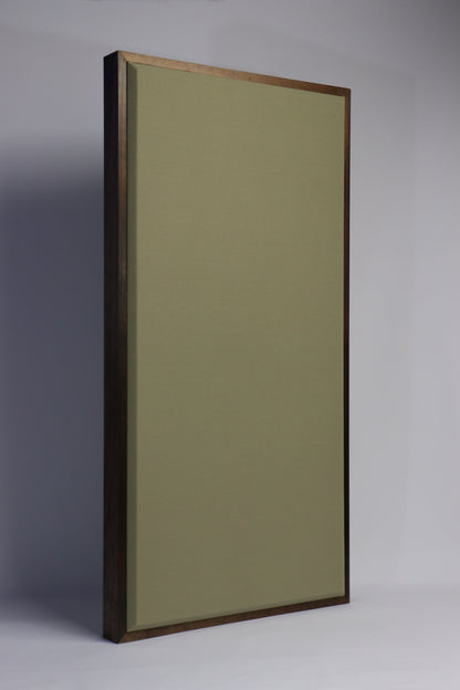 Acoustic Panel - Khaki with Red Mahogany Wood Frame