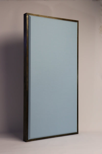 Acoustic Panel - Sky Blue with Walnut Wood Frame