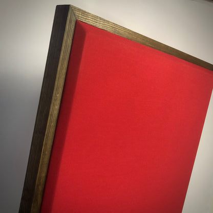 Acoustic Panel - Cool Red with Walnut Wood Frame