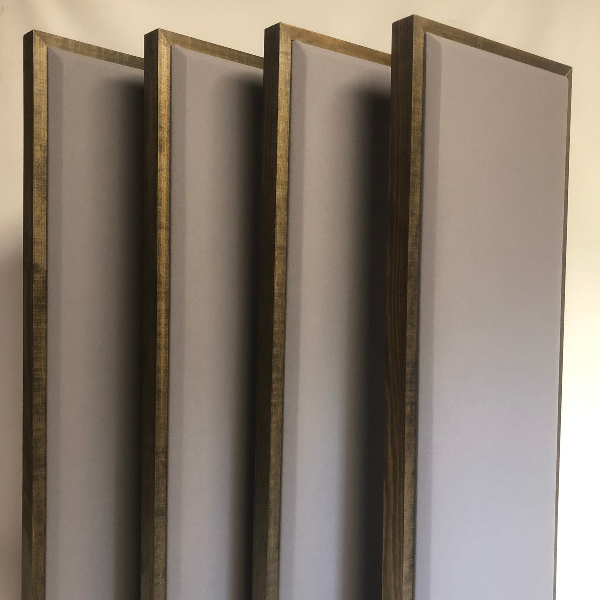 Acoustic Panel - Steel Grey with Walnut Wood Frame