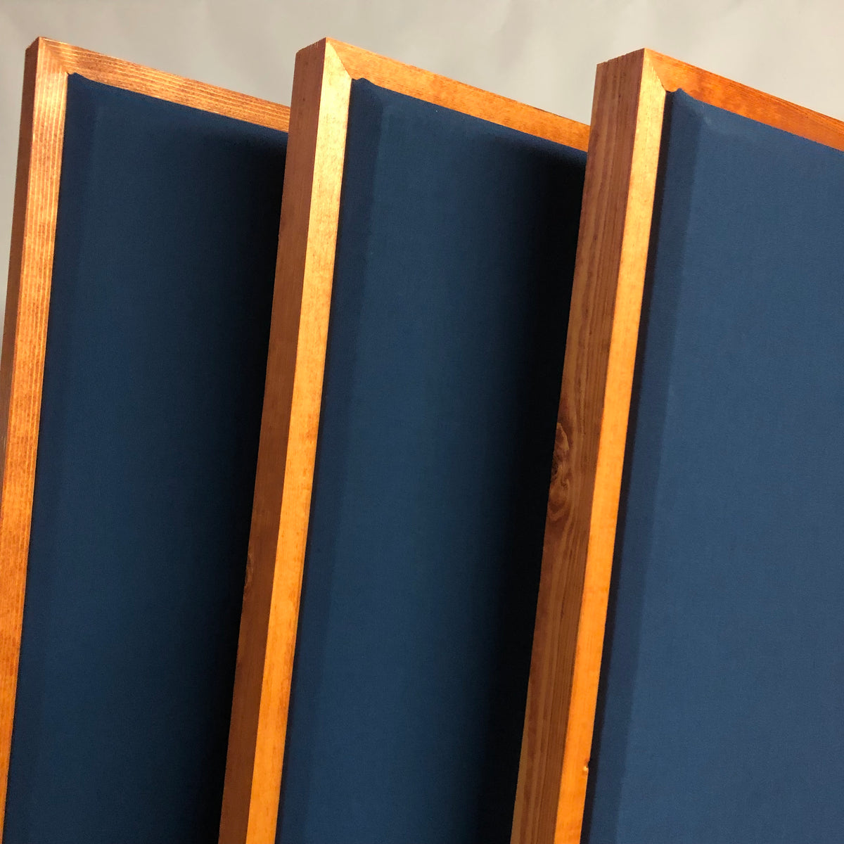 Acoustic Panel - Navy Blue with Gunstock Wood Frame