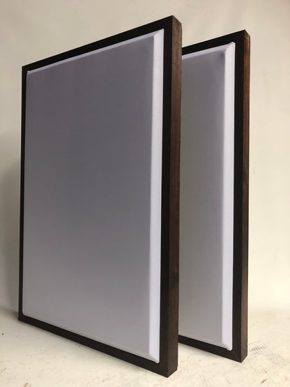 Acoustic Panels (Set of 2) White w/ Red Mahogany Frames - 28inx19in