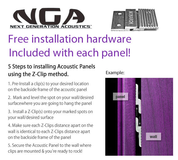 Acoustic Panels (Set of 4) Black w/ Beveled Edges - 2ftx1ftx1.5in